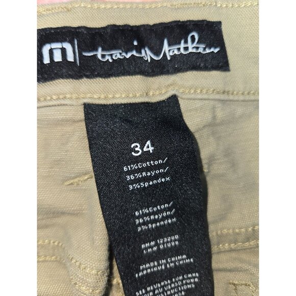 Travis Mathew Mens Khaki Stretch Pants Size 34x32 - Picture 4 of 7